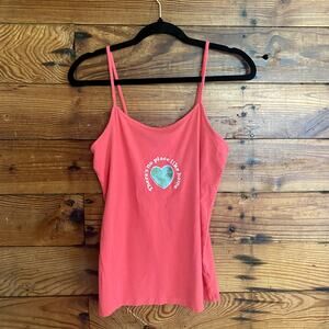 Pink repurposed embroidered cami There's no place like home Earth Heart